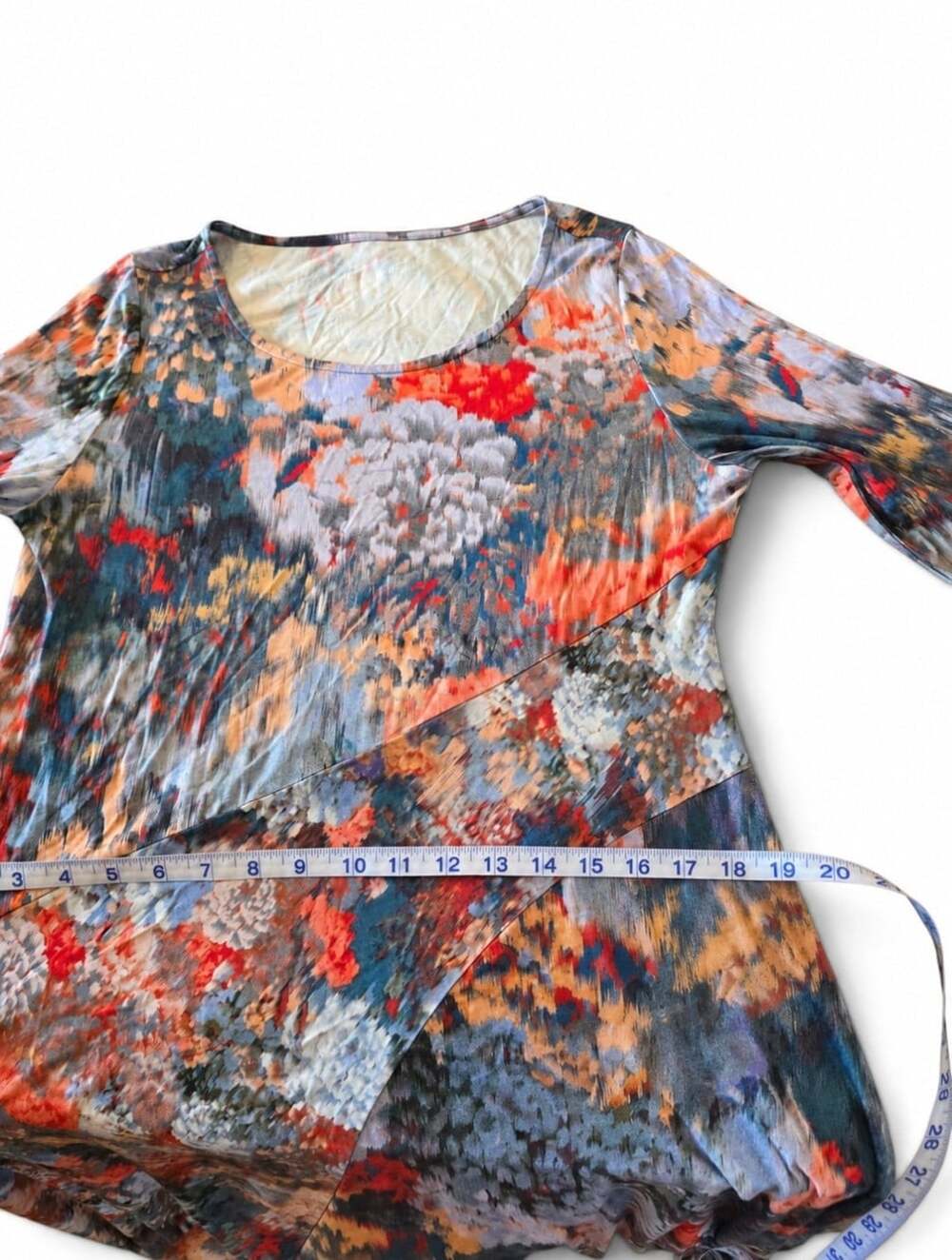 Soft Surroundings Nanette Maxi Dress Womens L Abstract Floral Stretch Boho - Picture 13 of 14